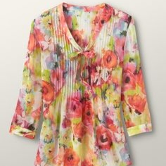 🆕🌱 Coldwater Creek Poppy Burst Blouse - Picture 6 of 6